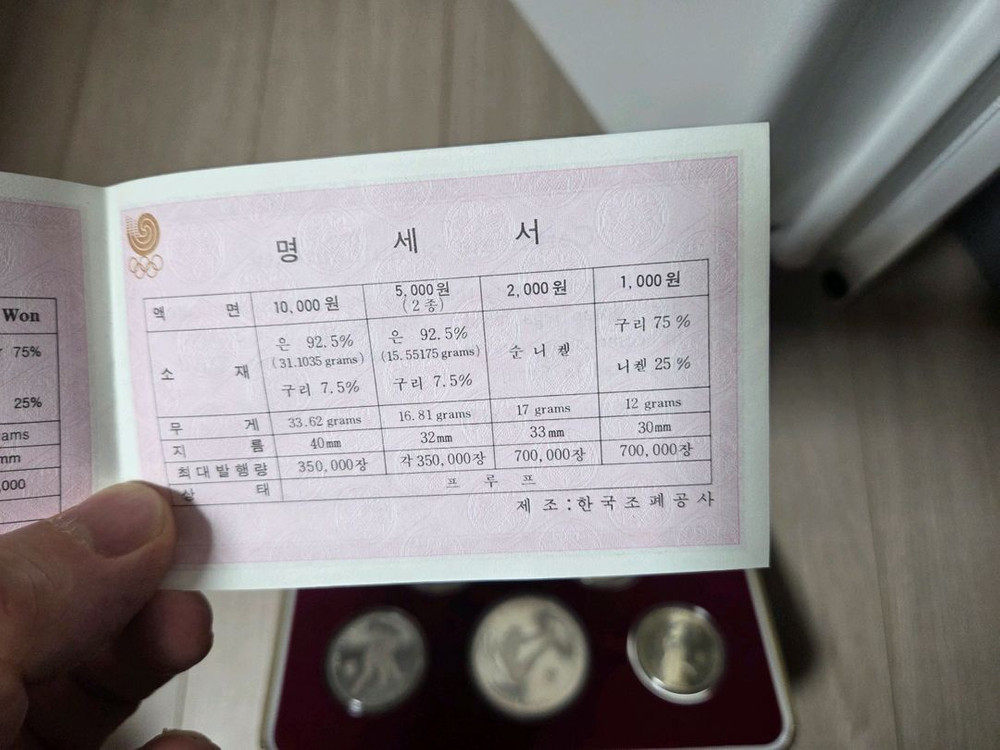 올림픽 은화 주화--1