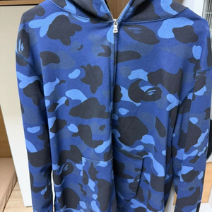 (크림정품)(3회미만착용)베이프 후드집업 청계 XL사이즈