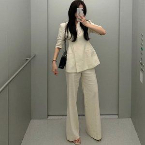 브론 린넨 자켓 슬랙스 셋업 크림(상의 M/하의 L)