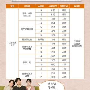 [ 넘버원 무대인사 부산 ] 2/8 D열~센텀시티 2연석 정가양도