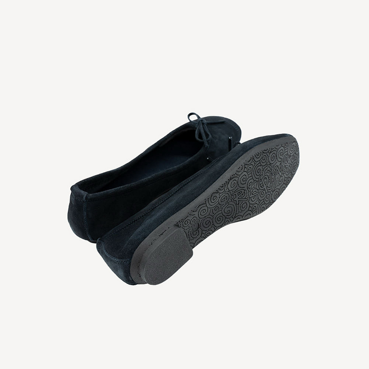 흐꺙 REQINS 블랙 스웨이드 플랫슈즈 240mm--2