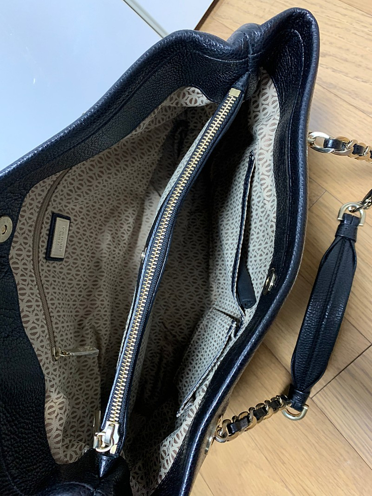 루이까또즈 블랙 가죽 체인백 숄더백--1