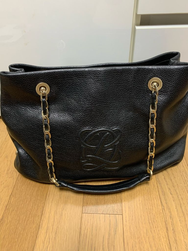 루이까또즈 블랙 가죽 체인백 숄더백--2