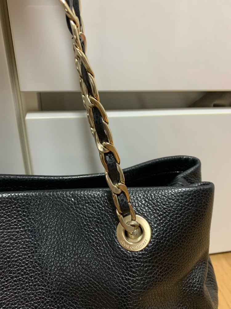 루이까또즈 블랙 가죽 체인백 숄더백--5