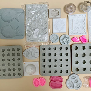 비누공예 캔들공예용 실리콘 몰드 + 덤 생크림 짤주머니와 깍지들 이미지