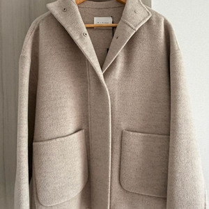 [깨끗] 미샤 캐시미어 오트밀 아이보리 후드 코트 이미지