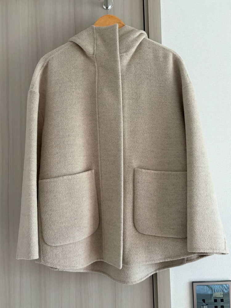 [깨끗] 미샤 캐시미어 오트밀 아이보리 후드 코트 이미지