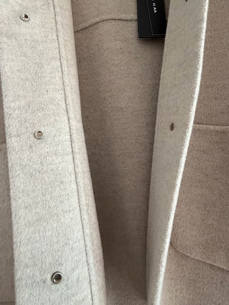 [깨끗] 미샤 캐시미어 오트밀 아이보리 후드 코트 이미지