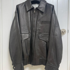 [거의 새것] 우영미 가죽 봄버 자켓 50사이즈 이미지