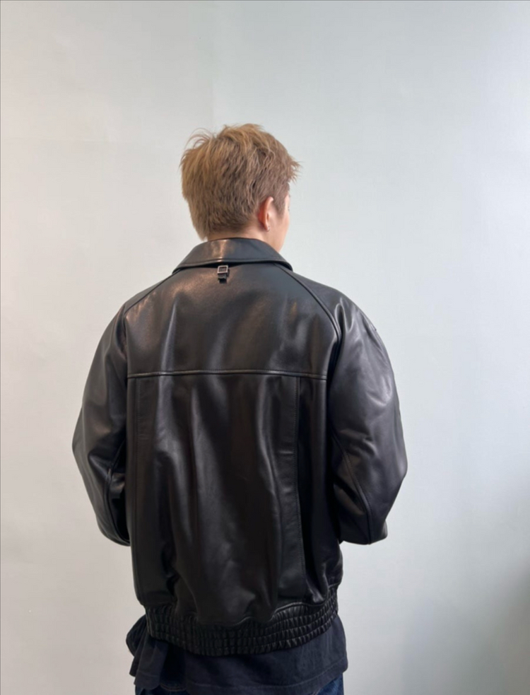 [거의 새것] 우영미 가죽 봄버 자켓 50사이즈 이미지