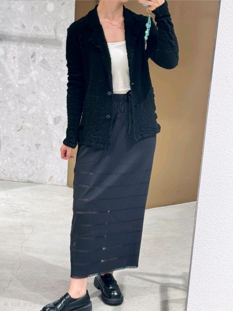 이세이미야케 미 컬리플라워 자켓 블랙--4