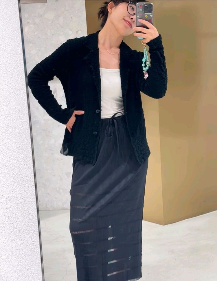 이세이미야케 미 컬리플라워 자켓 블랙--5