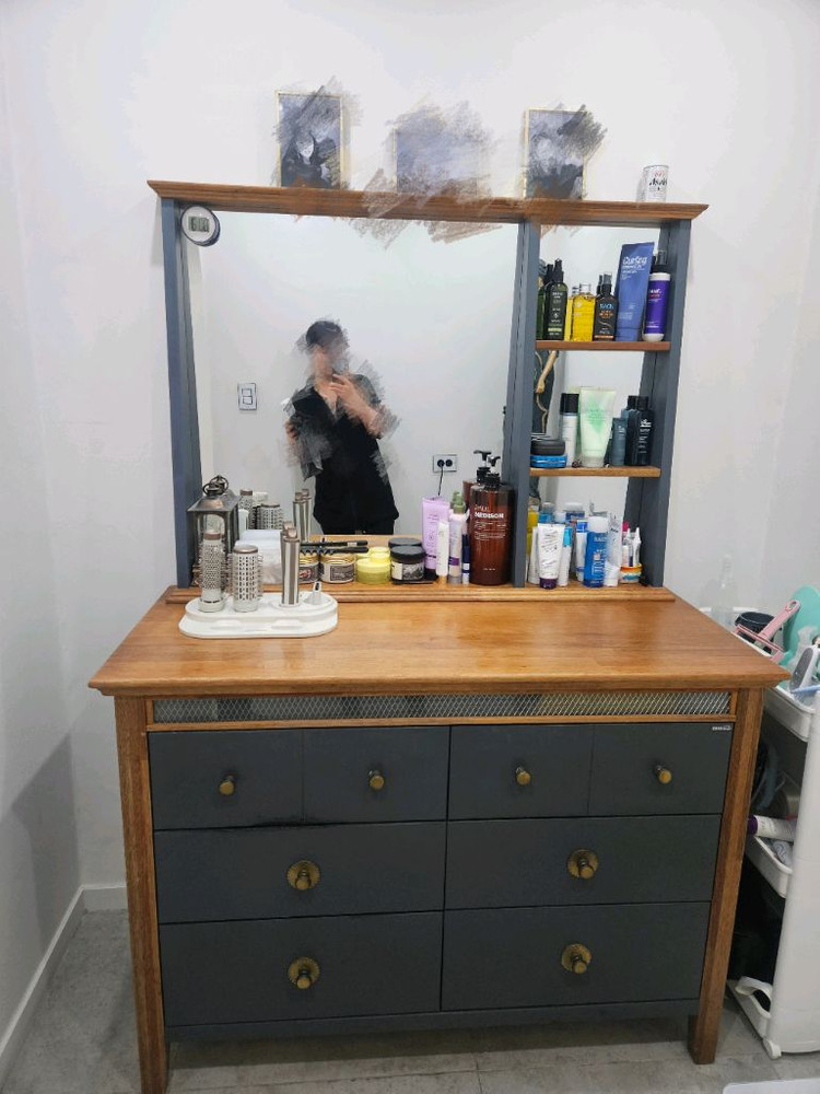 원목 화장대 겸 서랍장 거울 포함--1