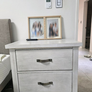 빈티지 화이트 2단 협탁 침대 협탁