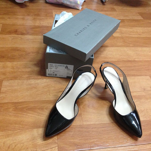 여성구두 여자구두 찰스앤키스 유광 스틸레토 슬링백 34사이즈