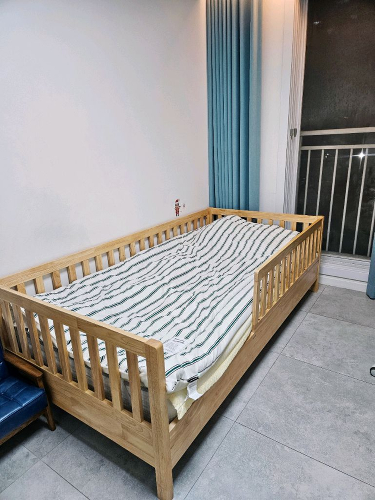 원목 어린이 침대 가드형 싱글 침대--2