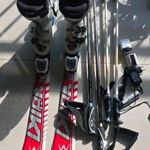 뵐클 GS110 플레이트, 살로몬 부츠 220 주니어 스키 세트 이미지