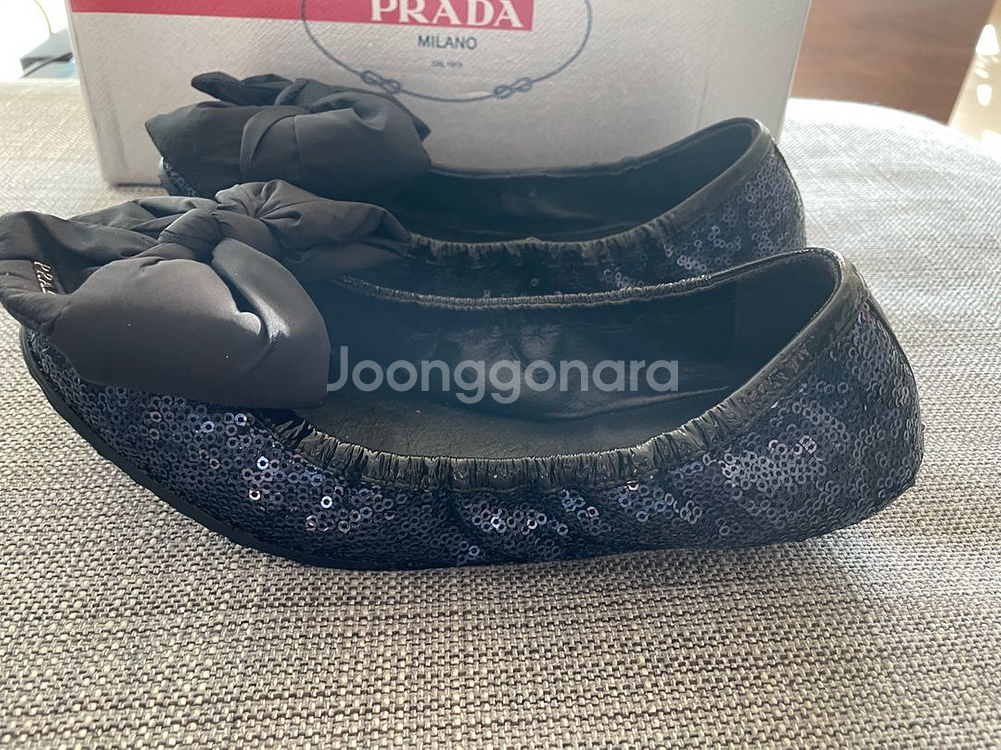 정품 프라다 리본 발레리나 플랫슈즈 37사이즈--4