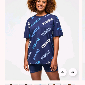 (새상품) 줌바 블루진 오버사이즈 크루 넥 탑 티셔츠