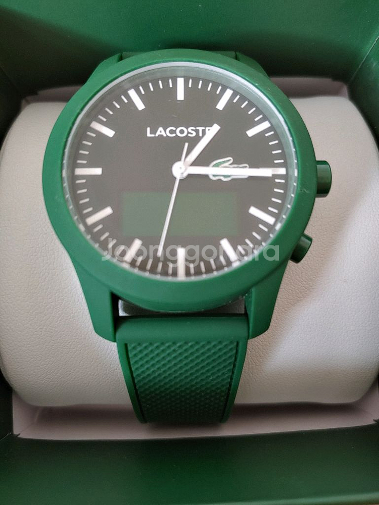라코스테 그린 러버밴드 쿼츠시계--1