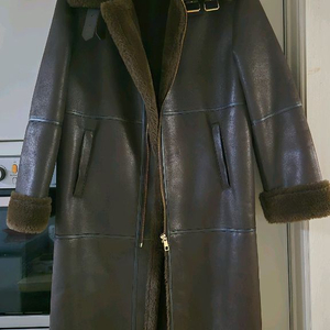 부루앤쥬디 브라운 롱 무스탕 코트