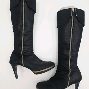 텐디 베카치노 블랙 가죽 롱 부츠(245)