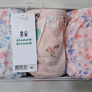 첨이첨이 여아삼각팬티 80호 3매입 1박스 새상품