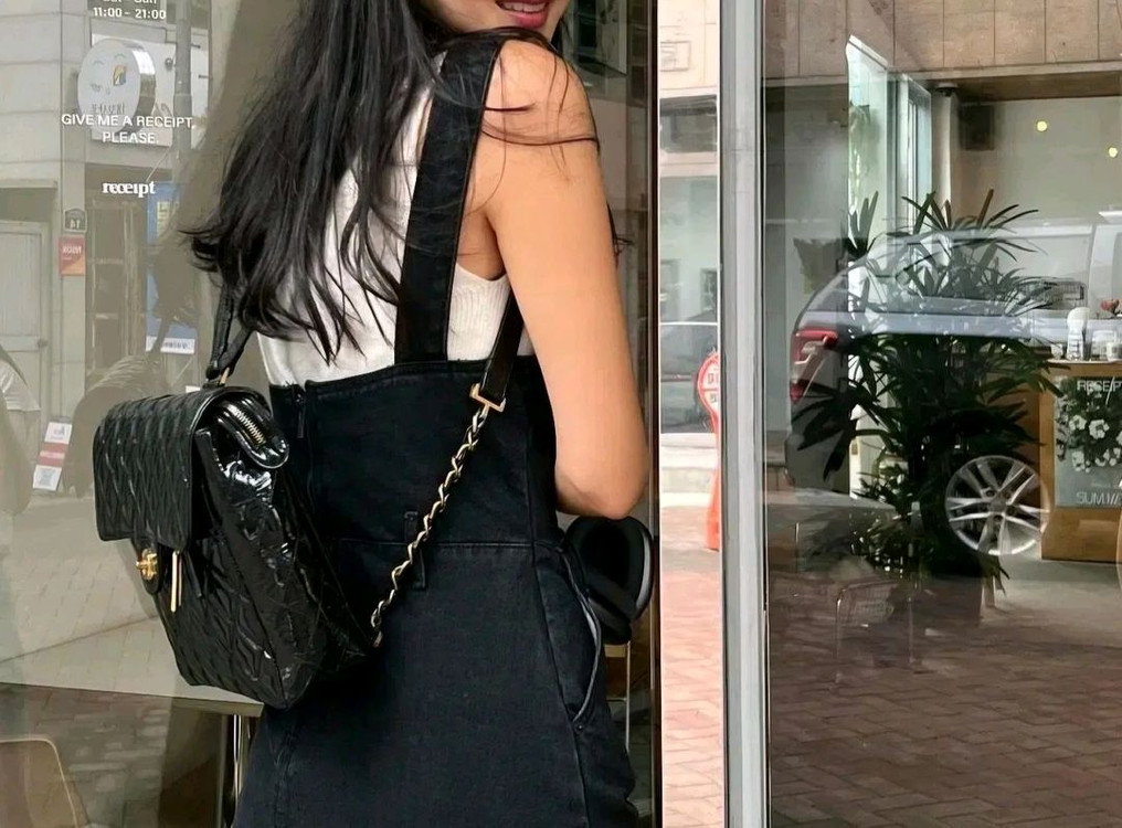 미미스틱 오버롤 데님 스커트 원피스 - 흑청 S 이미지