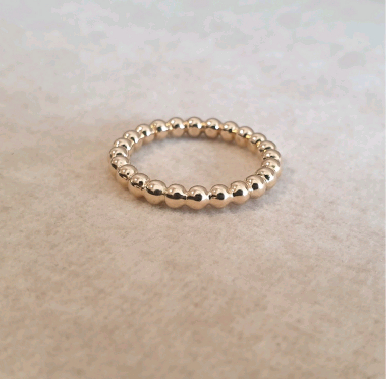 14K 3mm 할로우 볼볼 버블 빼를리 올밴드 볼볼이 반지--4