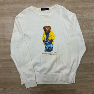 폴로 랄프로렌 베어 빅로고 기모 맨투맨 티셔츠 [화이트] L/100