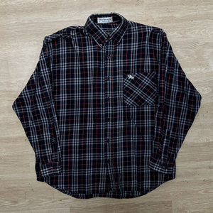 버버리 기마로고 긴팔 체크셔츠 [네이비] M/95