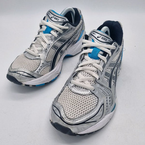 아식스 젤 카야노 14 화이트 아이주리 블루 여성 240mm