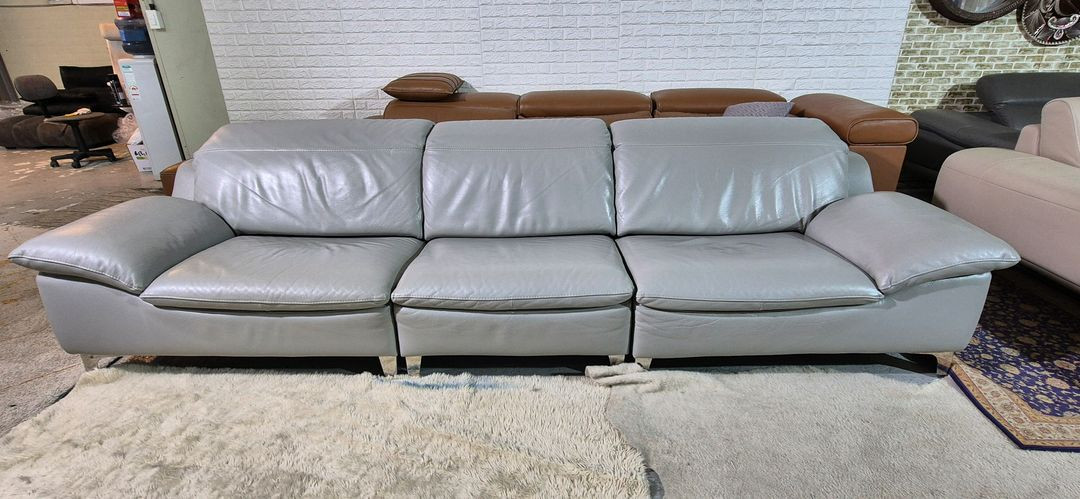 칼리아 이탈리아 이태리 전체 천연가죽 4인 소파(헤드레스트기능)--1