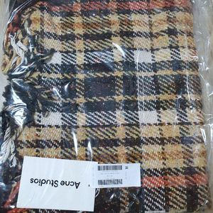 아크네스튜디오 볼라노 체크 머플러 브라운