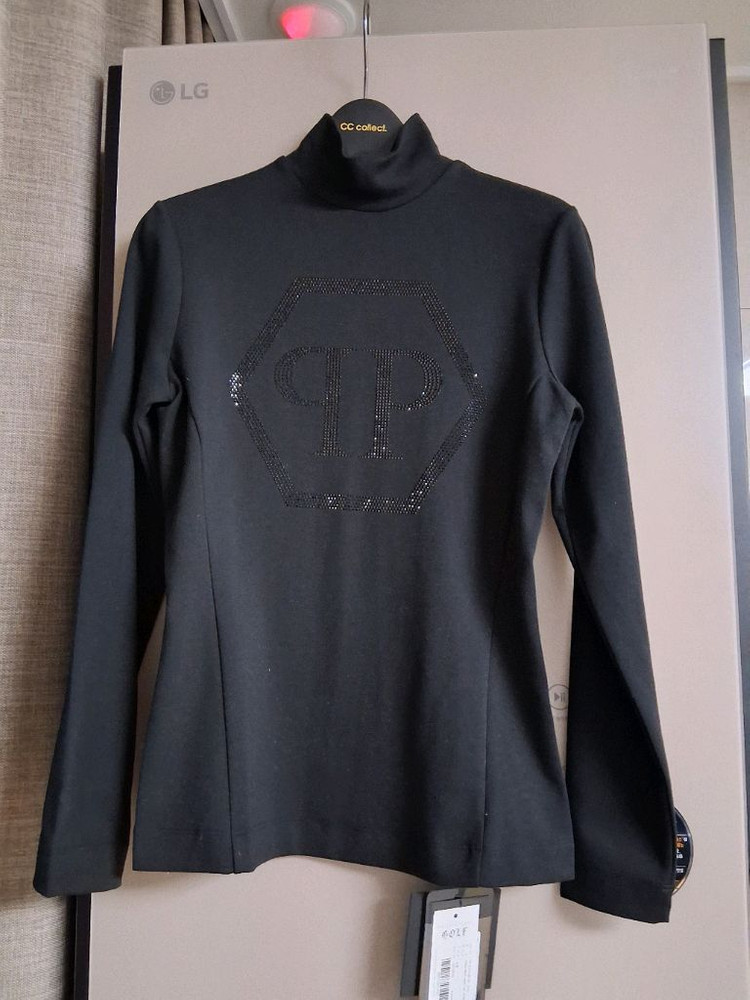 필립 플레인 골프 여성 헥사 모크넥 롱 슬리브 탑 이미지