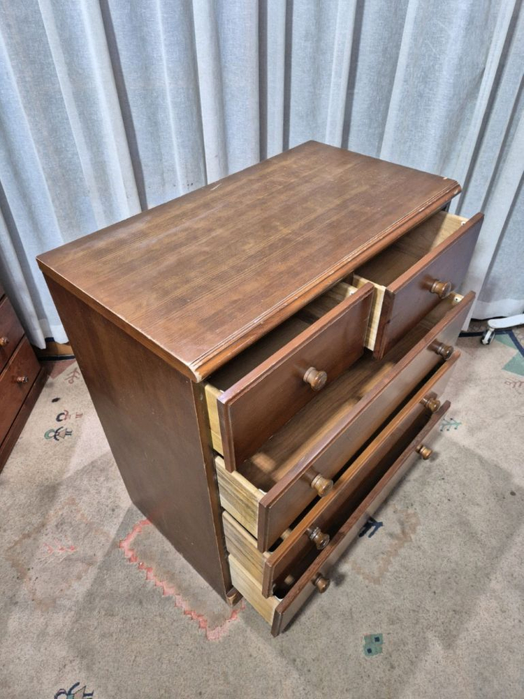 빈티지 우드 5D 4단서랍장--5