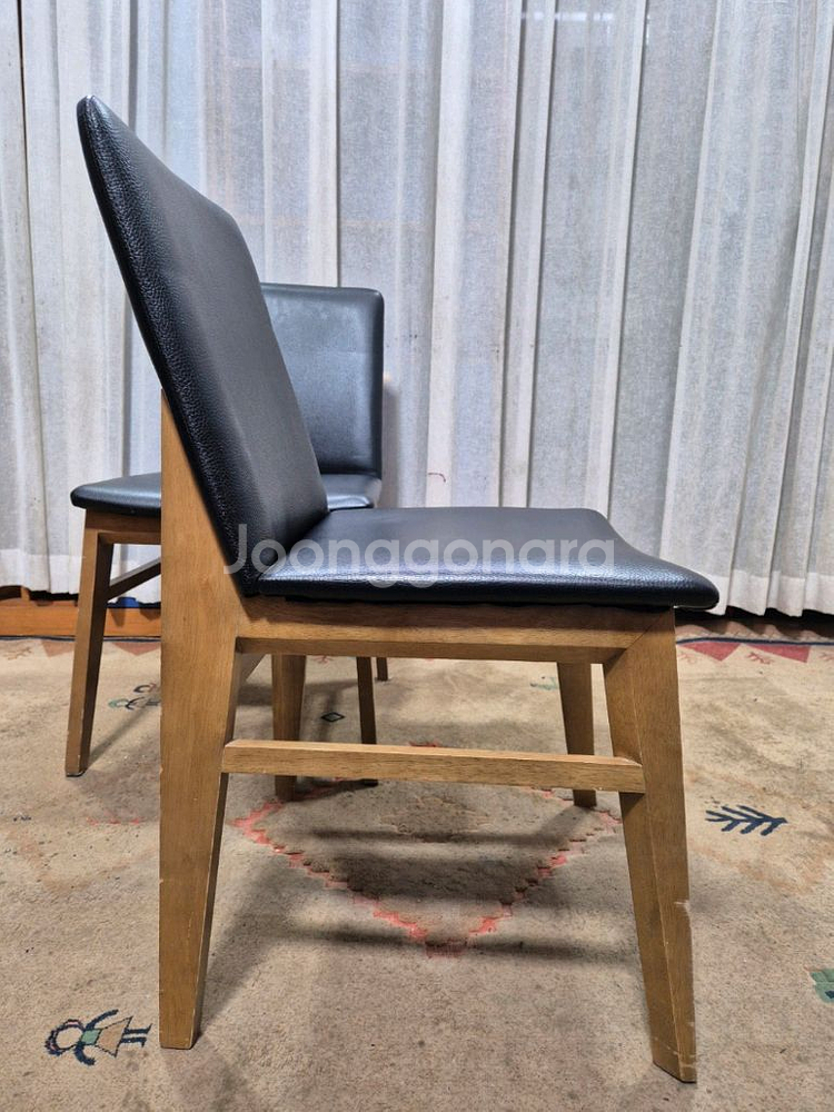 인테리어 디자인 원목 식탁의자x2--3