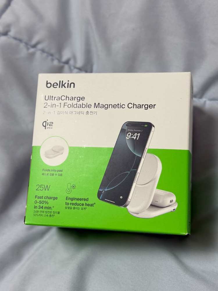 벨킨 QI2 25W 2in1 무선 충전기 WIZ039 화이트--1