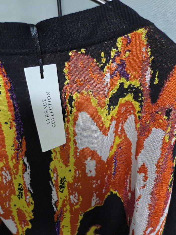 Versace Collection fire crop knit--4