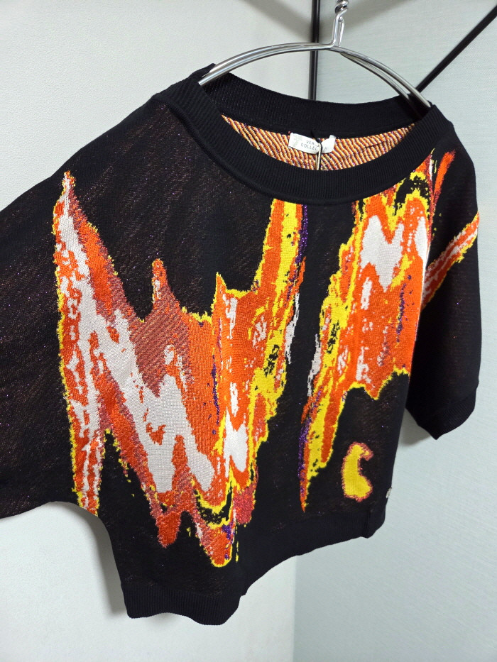 Versace Collection fire crop knit--2