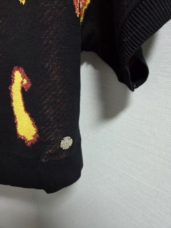 Versace Collection fire crop knit--5