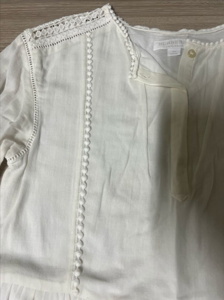 버버리 정품 키즈 레이스 화이트 원피스--1