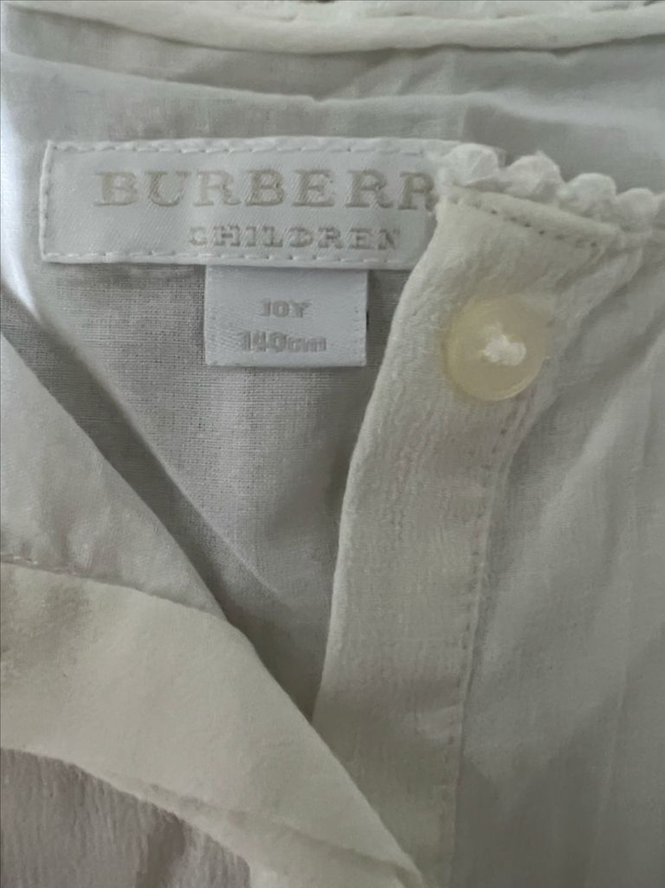 버버리 정품 키즈 레이스 화이트 원피스--4