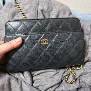 샤넬 woc 캐비어 금장