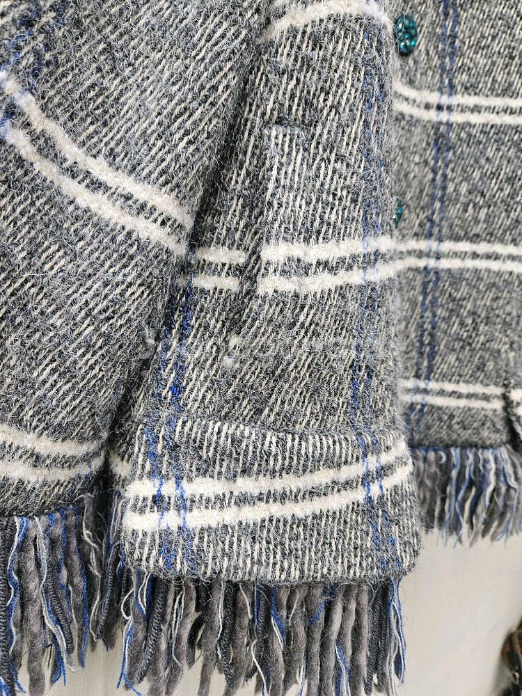 오즈세컨 알파카울 체크프릴코트 ~66초--4