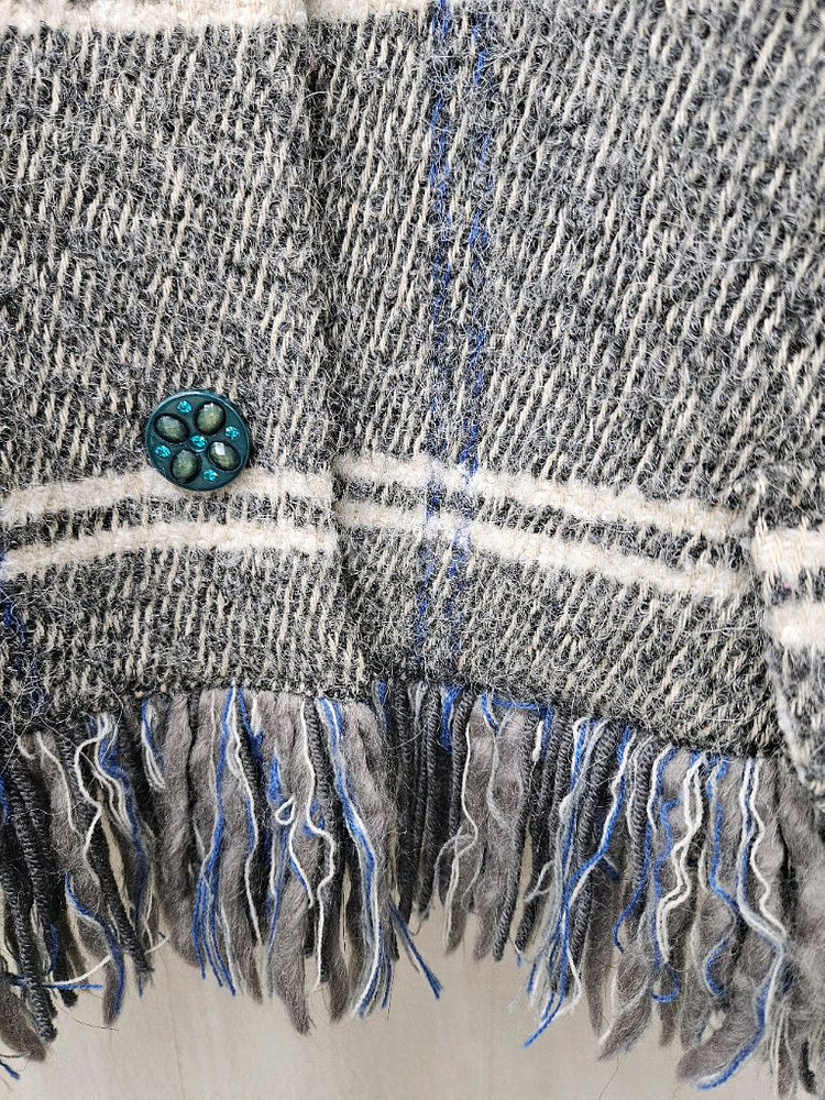 오즈세컨 알파카울 체크프릴코트 ~66초--5