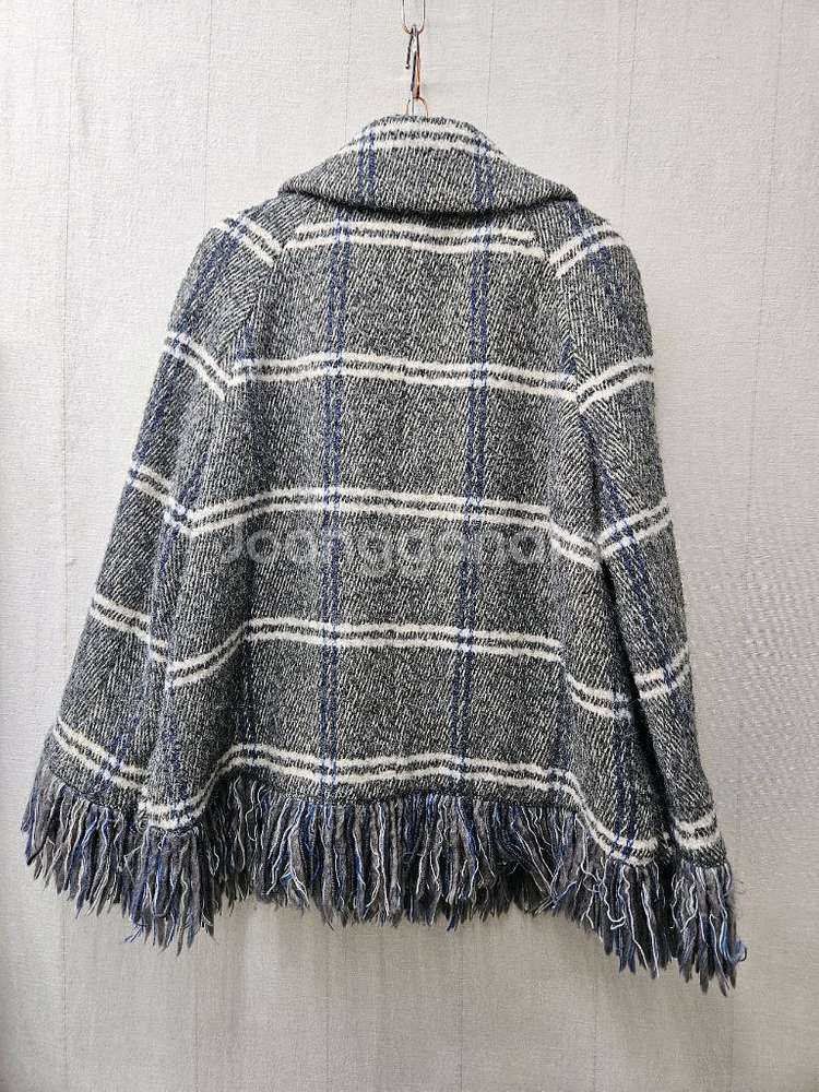 오즈세컨 알파카울 체크프릴코트 ~66초--6