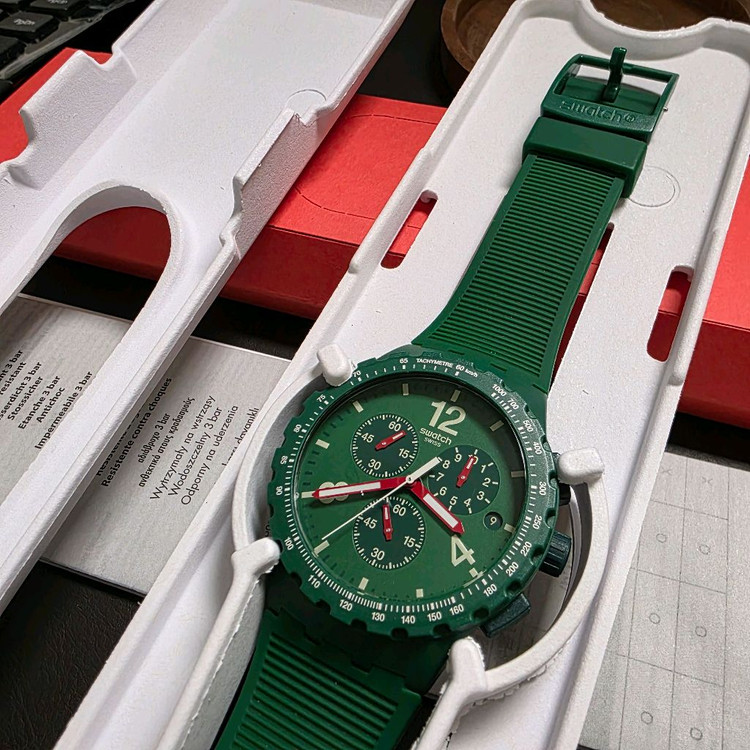 스와치 스포츠 그린 SUSG407 시계--2