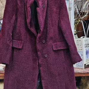 LBL 정품 여성 버건디 울 코트