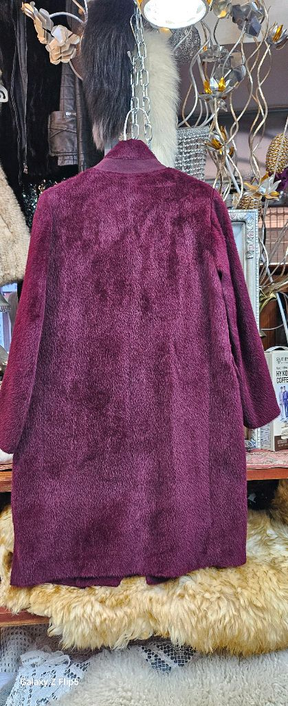 LBL 정품 여성 버건디 울 코트--8